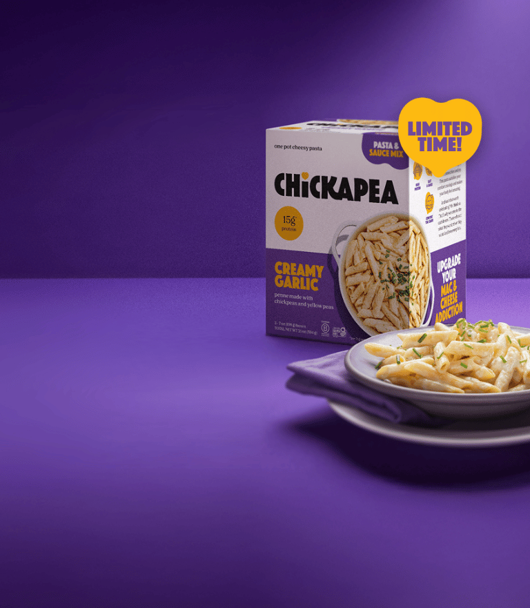 <span style="color:#FDB913;" class=" m-black">CREAMY, DREAMY</span><br><span style="color:#fff;" class="m-white">HIGH-PROTEIN MAC</span>